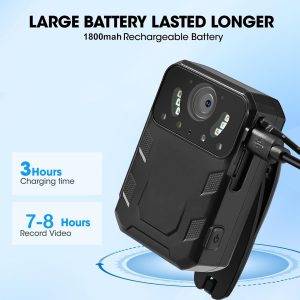 Body Camera with Video and Audio Recording, Night Vision, 2 Inch Display, Portable Waterproof Body Worn Camera, Premium Body Cam for Law Enforcement Recorder, Personal Use Polish body SDJ-T1 - Image 2