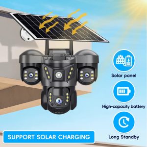 V380Pro Triple Lens Solar 4G LTE Security Camera – PIR Motion Alarm - Image 2