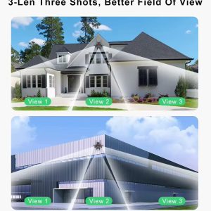 V380 Pro Three Lens Three Screen WiFi IP Camera HD 9MP Outdoor Waterproof Two Way Intercom Full Color Night Vision PTZ CCTV Security Camera - Image 6