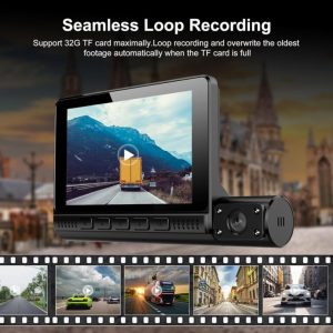 Car Dash Cam 3 Lens Camera 4 Inch Display - Image 5