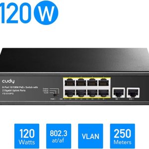 Cudy 8 Port PoE+ Switch with 2 Gigabit Uplink - Image 1