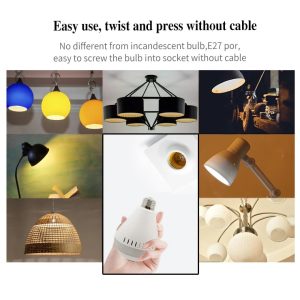 Wifi IP Camera LED Bulb Panoramic CCTV Camera - Image 6
