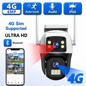 V380 Pro CCTV Camera 6MP 4G SIM Card Supported IP Camera Dual Lens Outdoor Waterproof 360° Motion Detection Video Surveillance CCTV Security Protection PTZ Cameras - Image 2