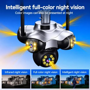 IP Camera 5 Lens 5 view 5PTZ Megapixel: 4+4+4+4+4=20mp (10x zoom) Outdoor PTZ WIFI With Adapter & Lan Port - Image 9