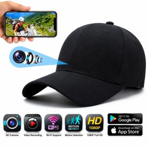 4K WiFi Baseball Cap IP Camera Audio Video Recorder, Wireless Live Monitoring Security Hat Hidden Camera Recorder - Image 1