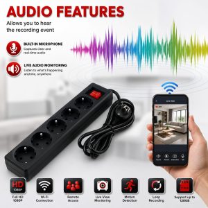 WiFi Power Strip with Full HD spy Camera, Like Multi-plug Camera, Hidden Camera Mini Spy Camera, Wifi IP Camera. - Image 4