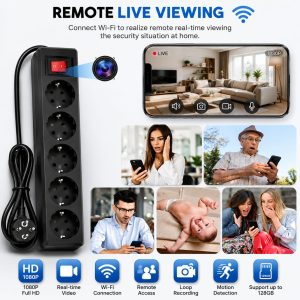 WiFi Power Strip with Full HD spy Camera, Like Multi-plug Camera, Hidden Camera Mini Spy Camera, Wifi IP Camera. - Image 2