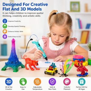3D Printing Pen with PLA Filament, DIY Drawing Pen for Kids, Creative Gift for Children, Birthday Gift, Ulcer, 1 Set - Image 7