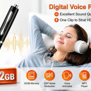 Digital Voice Recorder 32GB Built-in Memory with MP3 Player Spy Device - Image 6