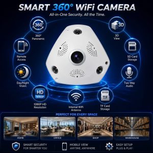 Wifi IP Camera Wireless Wired 360° VR Panoramic Surveillance CCTV Security Camera - Image 5