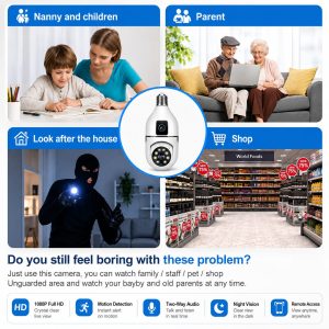 V380 CCTV Bulb Dual Lens IP Camera Security CCTV Camera - Image 5