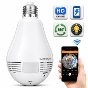 Wifi IP Camera LED Bulb Panoramic CCTV Camera - Image 1