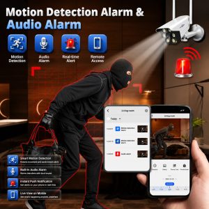 IPC-V380-K6 Outdoor IP Camera Waterproof Full Color IR HD Night Vision Smart Alarm P2P CCTV Camera - Image 5