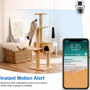V380 Mini Indoor PTZ Dual Lens Camera 4MP HD Smart Home WiFi Security for Baby Monitor Indoor Network Dual Lens Camera - Image 5