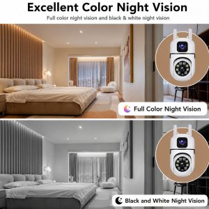V380 Mini Indoor PTZ Dual Lens Camera 4MP HD Smart Home WiFi Security for Baby Monitor Indoor Network Dual Lens Camera - Image 6