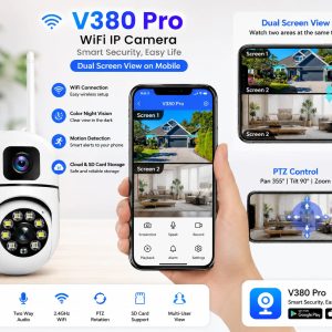 V380 Mini Indoor PTZ Dual Lens Camera 4MP HD Smart Home WiFi Security for Baby Monitor Indoor Network Dual Lens Camera - Image 2