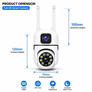 V380 Mini Indoor PTZ Dual Lens Camera 4MP HD Smart Home WiFi Security for Baby Monitor Indoor Network Dual Lens Camera - Image 11
