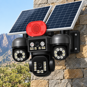 V380 Pro 4G Solar 4 Lens 4 View 3 PTZ Moving on app Security Camera 16MP, 4MP+4MP+4MP+4MP Smart 4G IP Camera with 360° Coverage, Night Vision & Two Way Audio & 10800 mAh built-in Battery - Image 4