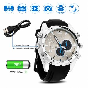 Watch Camera 32GB Night Vision FHD Voice with Video Recorder - Image 7