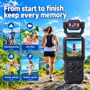 Police Body camera 1.54 Inch HD Screen Portable Handheld Camera 4K/1080P HD Recording WiFi Bluetooth-compatible Vlogging Camera for Sports Camera - Image 5